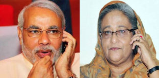 Indian PM Modi Talks with Bangladesh PM Sheikh Hasina
