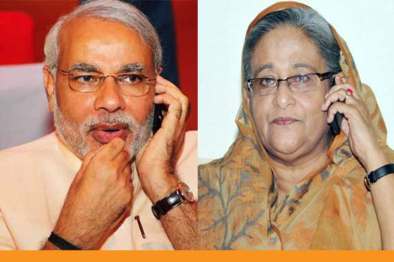 Indian PM Modi Talks with Bangladesh PM Sheikh Hasina