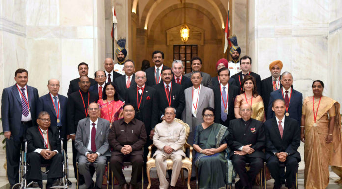 President of India - Pranab Mukherjee with BC Roy Awardee 2016