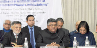 The Union Minister for Electronics & Information Technology and Law & Justice, Shri Ravi Shankar Prasad addressing the seminar jointly, organised by the PCI, IWPC and the Supreme Court Lawyers Conference, in New Delhi on January 12, 2017.