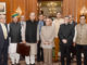 The Union Minister for Finance and Corporate Affairs, Shri Arun Jaitley, the Minister of State for Finance and Corporate Affairs, Shri Arjun Ram Meghwal, the Minister of State for Finance, Shri Santosh Kumar Gangwar along with the senior officials presented the General Budget to the President, Shri Pranab Mukherjee, at Rashtrapati Bhavan, in New Delhi on February 01, 2017.