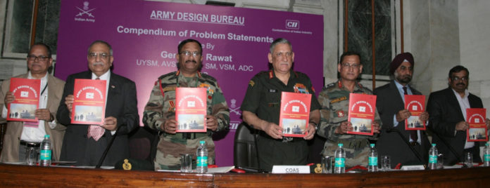 he Chief of Army Staff, General Bipin Rawat releasing the ‘Compendium of Problem Statements Vol II’, in New Delhi on March 24, 2017.