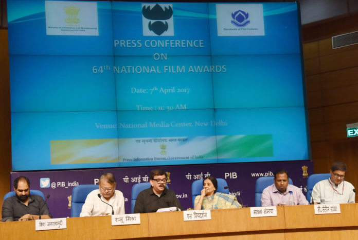 The Chairman and Members of the Jury for 64th National Film Awards holding a press conference on the 64th National Film Awards, in New Delhi on April 06, 2017.