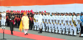 The Prime Minister, Shri Narendra Modi inspecting the Guard of Honour at Red Fort, on the occasion of 71st Independence Day, in Delhi on August 15, 2017.