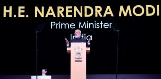 The Prime Minister, Shri Narendra Modi delivering the keynote address at the Singapore Fintech Festival, in Singapore on November 14, 2018.
