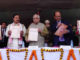 The Governor of Uttar Pradesh, Shri Ram Naik and the Minister of State for Culture (I/C) and Environment, Forest & Climate Change, Dr. Mahesh Sharma at the inauguration of the Sanskriti Kumbh cultural extravaganza, at Kumbh Mela area, in Prayagraj, Uttar Pradesh on January 10, 2019.