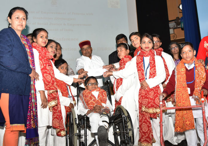 The Union Minister for Social Justice and Empowerment, Shri Thaawar Chand Gehlot at the inauguration of the National Conference on Deendayal Disabled Rehabilitation Schemes (DDRS), organised by the Department of Empowerment of Persons with Disabilities (Divyangjan) under M/o Social Justice & Empowerment, in New Delhi on March 01, 2019.