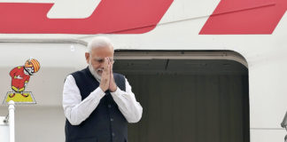 The Prime Minister, Shri Narendra Modi emplanes for Brazil to take part in BRICS Summit, in New Delhi on November 12, 2019.