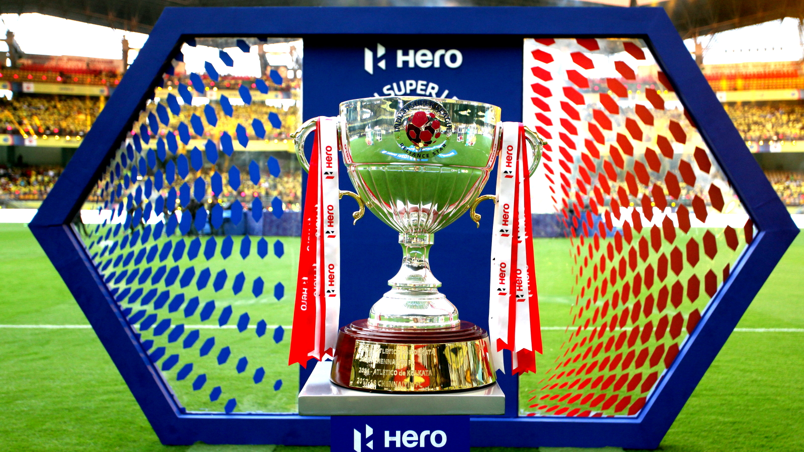 The Hero ISL cup during the opening ceremony and first match of the Indian Super League ( ISL ) between the Kerala Blasters FC and ATK held at the Jawaharlal Nehru Stadium, Kochi, India on the 20th October 2019. Photo by: Vipin Pawar / SPORTZPICS for ISL