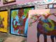 দমদম বয়েজ স্পোটিং ক্লাবের সরস্বতী পুজোর মন্ডপ সজ্জায় মধ্যপ্রদেশের লোকশিল্প গন্ড এর কাজ