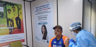 Indian cricket team coach Ravi Shastri got the first shot of COVID-19 vaccine