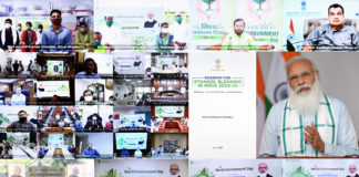 The Prime Minister, Shri Narendra Modi addressing the World Environment Day event, jointly organised by the Ministry of Petroleum & Natural Gas and the Ministry of Environment, Forest and Climate Change, through video conferencing, in New Delhi on June 05, 2021.