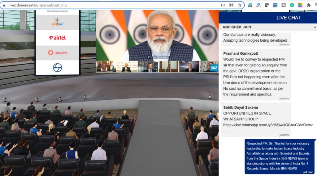 The Prime Minister, Shri Narendra Modi addressing at the launch of the Indian Space Association (ISpA), through video conferencing, in New Delhi on October 11, 2021