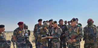 ARMY CHIEF VISITS JAISALMER TO REVIEW EXERCISE DAKSHIN SHAKTI ﻿