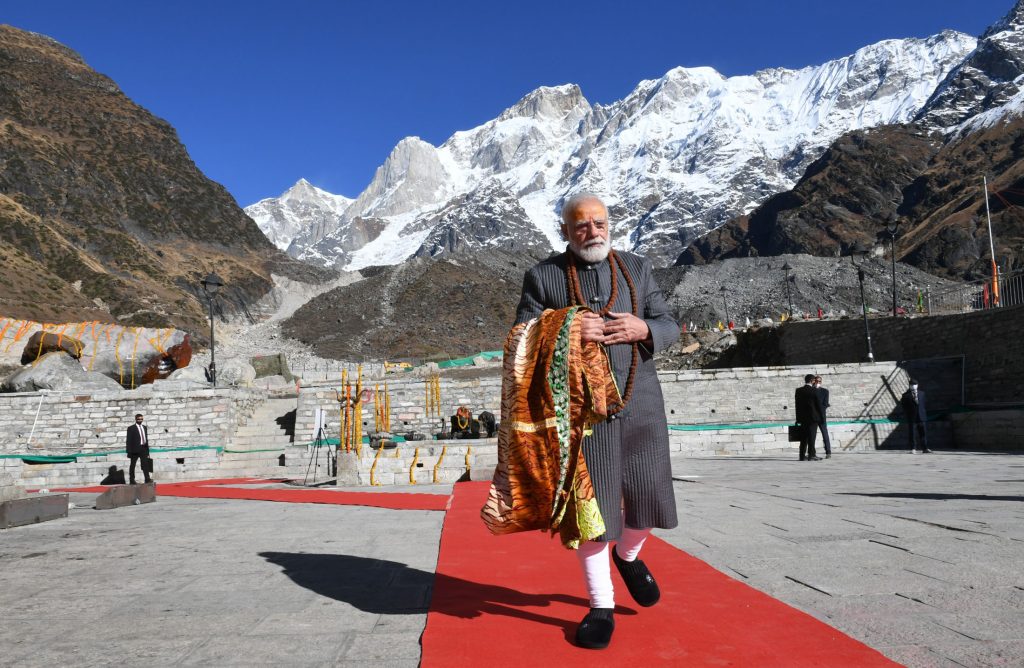 The Prime Minister, Shri Narendra Modi at Kedarnath Temple, in Uttarakhand on November 05, 2021.