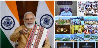 PM inaugurating the New Circuit House at Somnath in Gujarat, through video conferencing, in New Delhi on January 21, 2022.