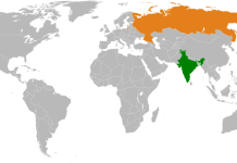 India Russia Map
