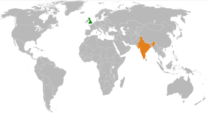 India UK Map by Wikipedia