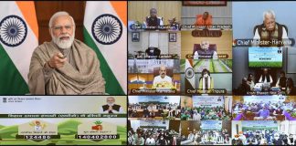 PM releases 10th instalment under PM Kisan Samman Nidhi (PM-KISAN) scheme, through video conferencing, in New Delhi on January 01, 2022.