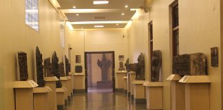 The Entrance Corridor of the National Museum housing artefacts on both the sides