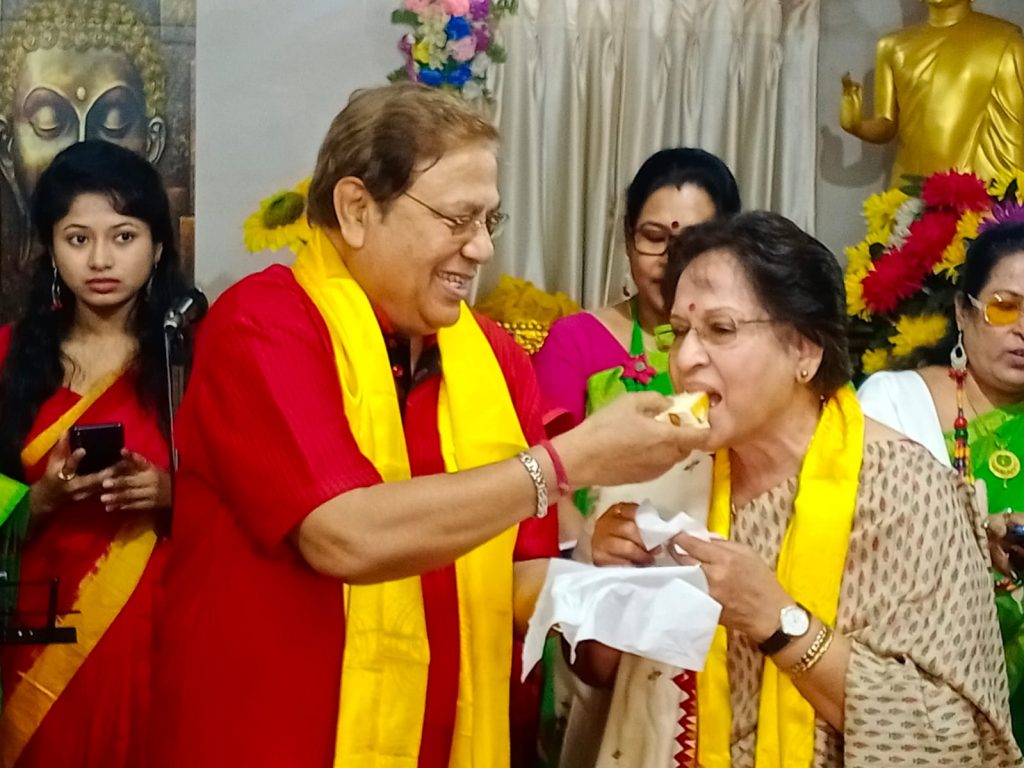 Naba Kumar Basu and his wife celebrating Marriage Anniversary