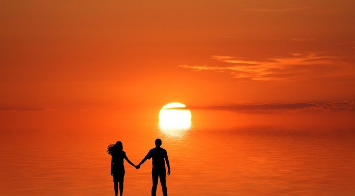 Couple at Sunset in the Beach